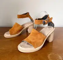 Rag & Bone • Soren Sandal block heel Cuoro Suede ankle strap open toe chunky