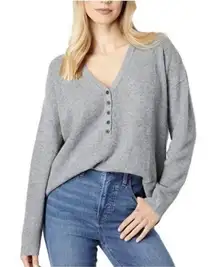 Madewell Asherton Waffle Henley Sweater Gray Size‎ XS Wool Alpaca Blend