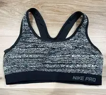 Nike Pro Black and White Dri Fit Sports Bra Women’s Small