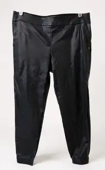 Maurices Black Faux Leather‎ Pants Stretch Pull On Casual Leggings Large