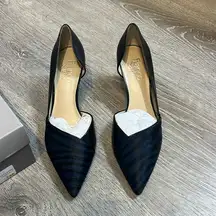 Franco Sarto Janine Navy Leather Suede Pumps NWT