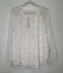 Gentle Fawn Cream Sheer Long Sleeves Blouse Top