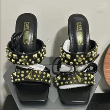 Cape Robbin Black and Gold Heels with Statement Chains