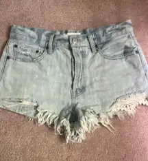 We the Free Distressed Light Wash Jean Shorts