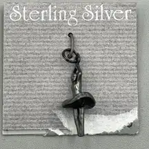 Sterling silver ballerina charm on card