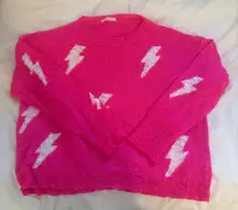Pink lightning bolt sweater