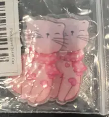 NWT Pink Valentines Day Heart Cat Earrings