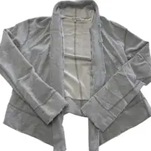 James‎ Perse Cardigan Womens 2 Medium Grey Upside Down Fleece Jacket Distressed