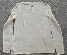 GAP Ivory Long-sleeve Relaxed Crewneck Knit Sweater S