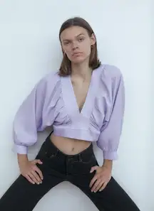 ZARA CROP TOP size s lilac