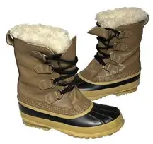 Sorel Manitou Boots Womens 5 Tan Waterproof Leather Snow Rain Outdoor Winter