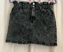 Black and Gray Ruched Mini Skirt for Night Out