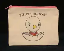 Pip Pip Hooray bald eagle zipper pouch lined makeup bag