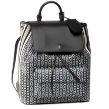 Tory Burch  Gemini Link Canvas Backpack Black & White