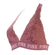 Pink Victoria Secret Bralette Floral Lace Dusty Pink Mauve Size Small