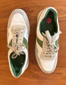 Vince Women’s Leather & Suede Low-Top Sneakers | Green & White Retro 8.5
