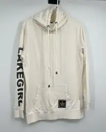 Lakegirl Cowl Neck LA Pullover Sweatshirt S Spellout Coastal Boat Nautical Beach