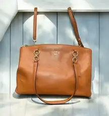 Coach  Christie Carryall Satchel Brown Crossgrain Leather w/Zipper Pockets F36606