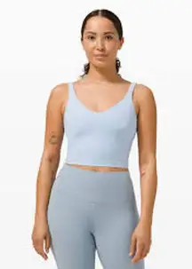 LULULEMON Align Arise Tank in Blue Linen Size 2 Shelf Bra Crop Top