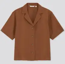 Uniqlo Linen Blend Short Sleeve Shirt size M