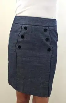Anthropologie Cidra Denim Button Pencil Skirt NWT Sz. 0