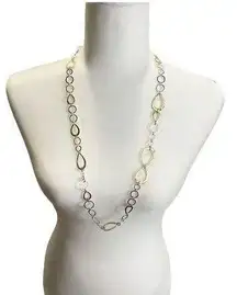 Stella & Dot Eternity Necklace Silver and Gold Tone Intertwined Circles