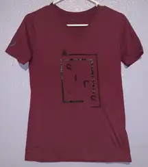 woman’s small purple v-neck short sleeve shirt