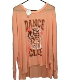 NWT Offline by  Dance Club thermal type long sleeved high low top ribbed