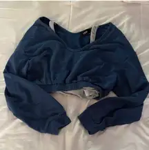 Navy Blue Cropped Crewneck Cider