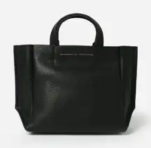 Ampersand As Apostrophe Micro-Tote Bag in Black Lux Pebbled Leather