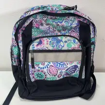 LL Bean Backpack Colorful Floral School College Work Padded Multi Pocket Boho