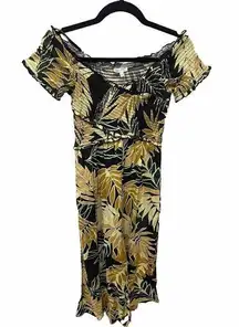 Patrons of Peace Women's Smock Cross Navy Tropical Jumpsuit Size Small