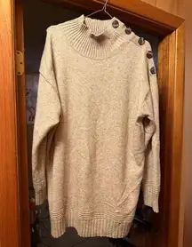 Women's Margarita Tunic Sweater Button Shoulder Size Large