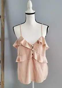 EXPRESS  Pink Tiered Spaghetti Strap Camisole Top M