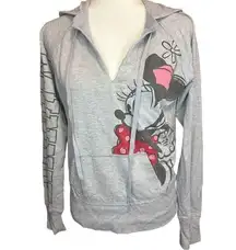 Disneyland‎ Minnie Graphic Hoodie Gray Women’s Size Medium