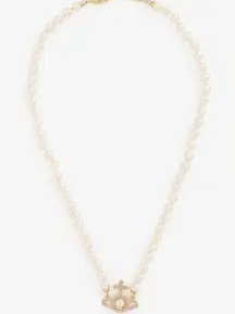 Olympia gold-plated brass and pearl necklace