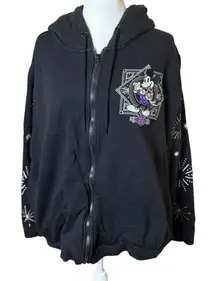 Disney 100th Anniversary 2XL Full Zip Hoodie Black Sweatshirt Embroidered Mickey