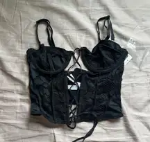 Black Lingerie Corset Bra