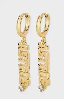 Bijoux Sport by Luv Aj MLB Houston Astros Gold Plated Nameplate Charm Earrings