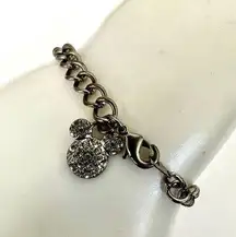 Disney silver tone mickey single charm bracelet