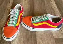Vans Off the Wall Customs Old School Color Block Sneakers Orange Men 6.5 Women 8