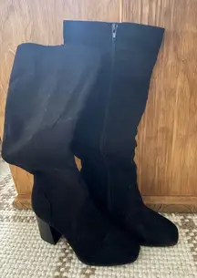 Black high knee boots