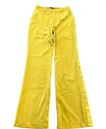 7 For All Mankind Velvet & Satin Wide Leg Trousers Gold Size 2