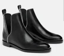 #300 ZARA black studded cut out ankle booties