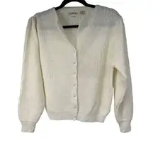 Vintage Off White Pearl Button Up Cardigan