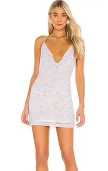 Retrofete Mich Sequin Dress White Size Medium Spaghetti Straps Bridal NWT