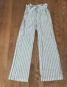 Wide leg striped pants