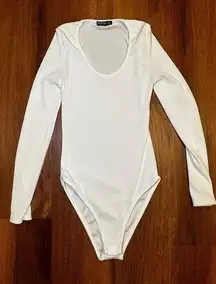 Nasty Gal Longlseeve white Bodysuit