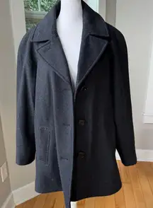 Forecaster of Boston Charcoal Gray Wool Dress Jacket Trench Pea Coat Size PL