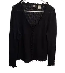 Vintage Saks Fifth Avenue Cashmere Cardigan Black XL